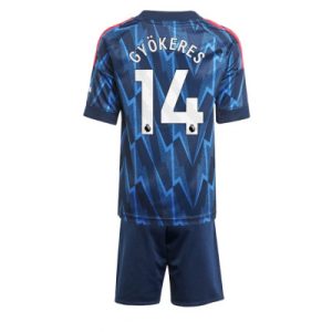 Arsenal Viktor Gyokeres #14 Bortatröja 2025/26 Barn – Kortärmad Fotbollströja med Shorts