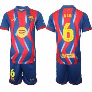 FC Barcelona Gavi #6 Fjärdetröja 2025/26 Herr – Fotbollströja + Shorts