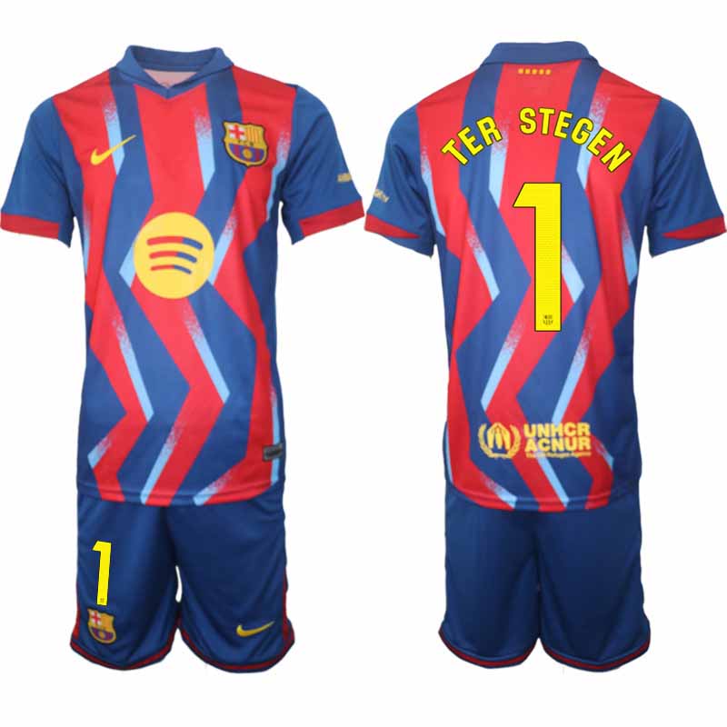 FC Barcelona Marc-André ter Stegen #1 Fjärdetröja 2025/26 Herr Fotbollsställ – Tröja & Shorts