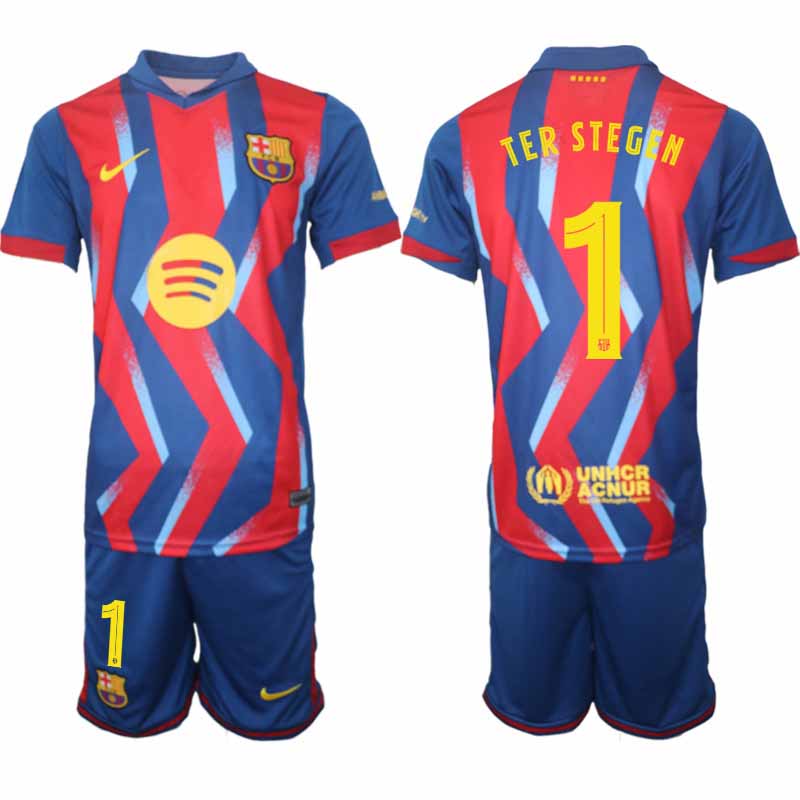 FC Barcelona Marc-André ter Stegen #1 Fjärdetröja 2025/26 Herr – Fotbollströja + Shorts 1 FC Barcelona Marc-André ter Stegen #1 Fjärdetröja 2025/26 Herr – Fotbollströja + Shorts