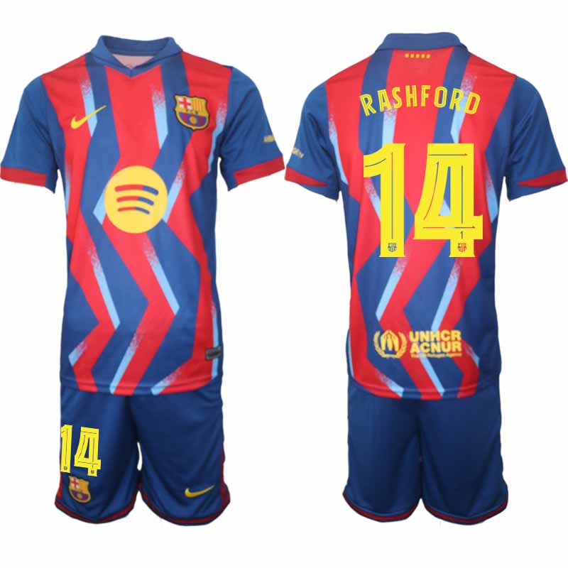 FC Barcelona Marcus Rashford #14 Fjärdetröja 2025/26 Herr – Fotbollströja + Shorts 1 FC Barcelona Marcus Rashford #14 Fjärdetröja 2025/26 Herr – Fotbollströja + Shorts