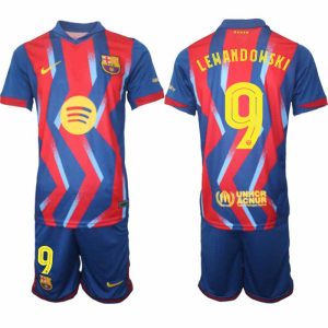 FC Barcelona Robert Lewandowski #9 Fjärdetröja 2025/26 Herr – Fotbollströja + Shorts