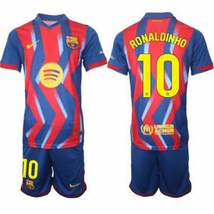 FC Barcelona Ronaldinho #10 Fjärdetröja 2025/26 Herr Fotbollsställ – Tröja & Shorts