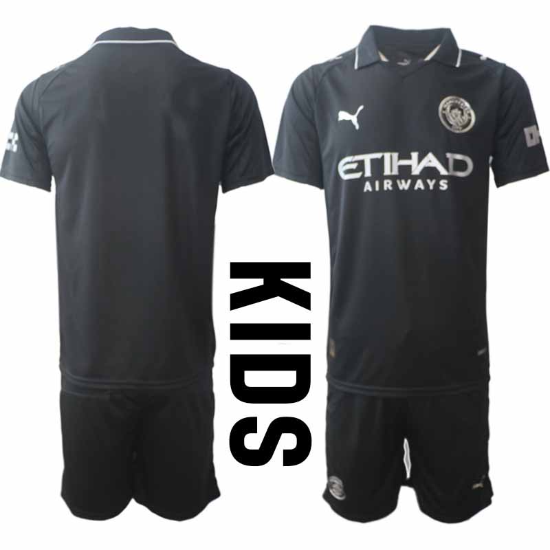 Manchester City 2025/26 Bortaställ Barn – Kortärmad Fotbollströja med Shorts 1 Manchester City 2025/26 Bortaställ Barn – Kortärmad Fotbollströja med Shorts