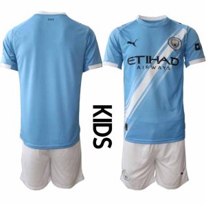 Manchester City 2025/26 Hemmaställ Barn – Kortärmad Fotbollströja med Shorts