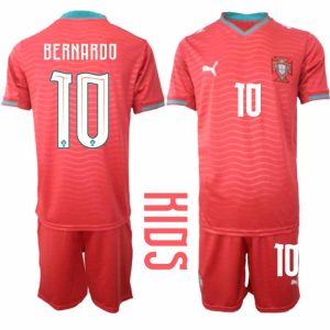Portugal Barn Hemmaställ VM 2026 Bernardo Silva #10 Kortärmad Fotbollströja med Shorts