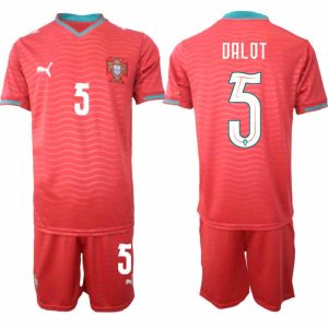 Portugal Hemmaställ VM 2026 Diogo Dalot #5 Herr Kortärmad Fotbollströja med Shorts