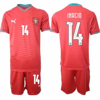Portugal Hemmaställ VM 2026 Gonçalo Inácio #14 Herr Kortärmad Fotbollströja med Shorts
