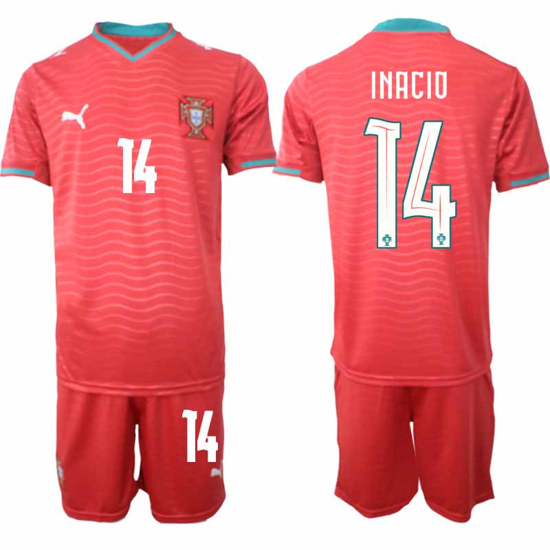Portugal Hemmaställ VM 2026 Gonçalo Inácio #14 Herr Kortärmad Fotbollströja med Shorts Portugal Hemmaställ VM 2026 Gonçalo Inácio #14 Herr Kortärmad Fotbollströja med Shorts