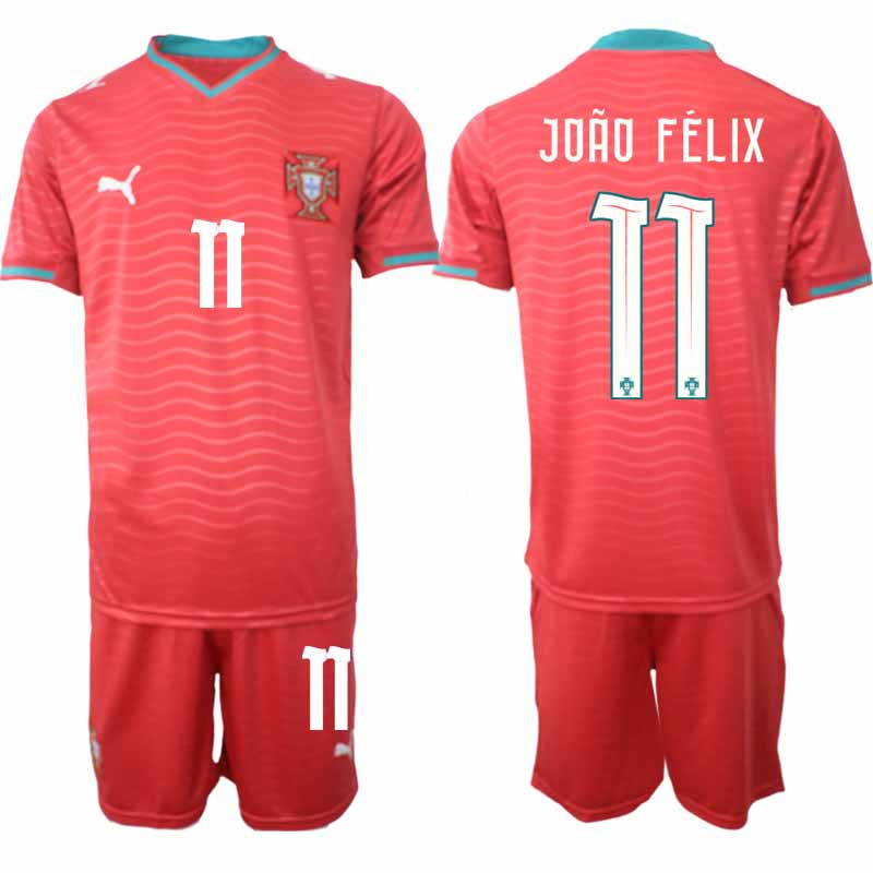 Portugal Hemmaställ VM 2026 João Félix #11 Herr Kortärmad Fotbollströja med Shorts