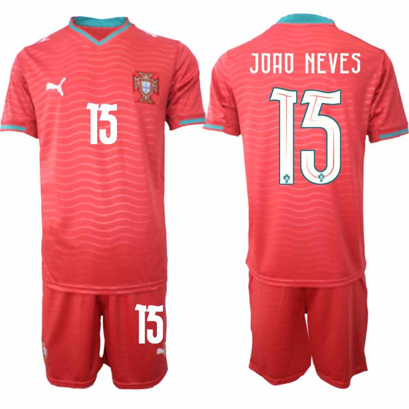 Portugal Hemmaställ VM 2026 João Neves #15 Herr Kortärmad Fotbollströja med Shorts 1 Portugal Hemmaställ VM 2026 João Neves #15 Herr Kortärmad Fotbollströja med Shorts