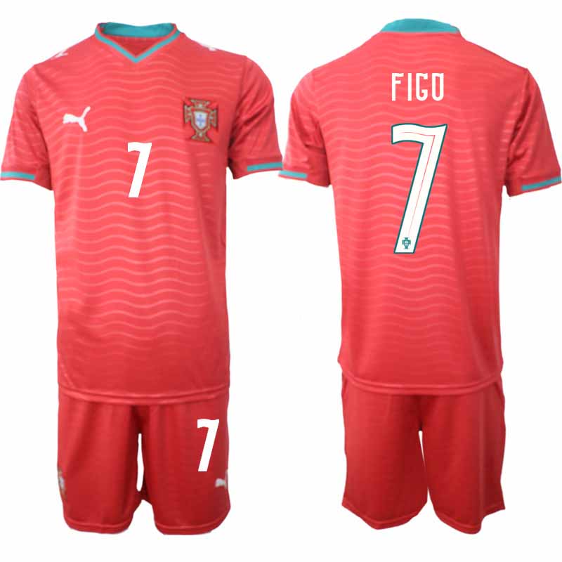 Portugal Hemmaställ VM 2026 Luís Figo #7 Herr Kortärmad Fotbollströja med Shorts 1 Portugal Hemmaställ VM 2026 Luís Figo #7 Herr Kortärmad Fotbollströja med Shorts