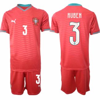 Portugal Hemmaställ VM 2026 Rúben Dias #3 Herr Kortärmad Fotbollströja med Shorts