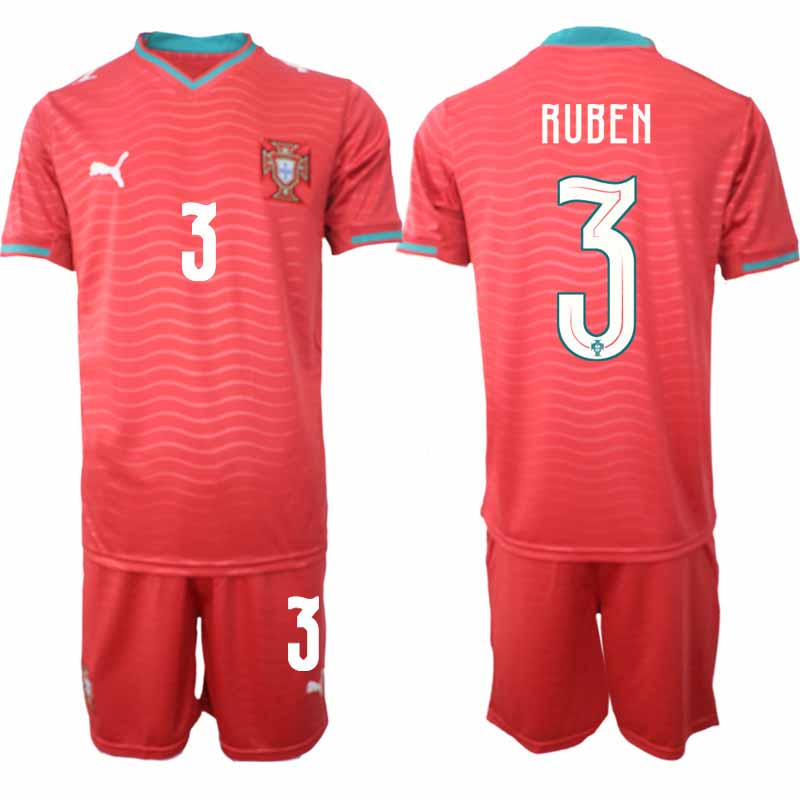 Portugal Hemmaställ VM 2026 Rúben Dias #3 Herr Kortärmad Fotbollströja med Shorts 1 Portugal Hemmaställ VM 2026 Rúben Dias #3 Herr Kortärmad Fotbollströja med Shorts