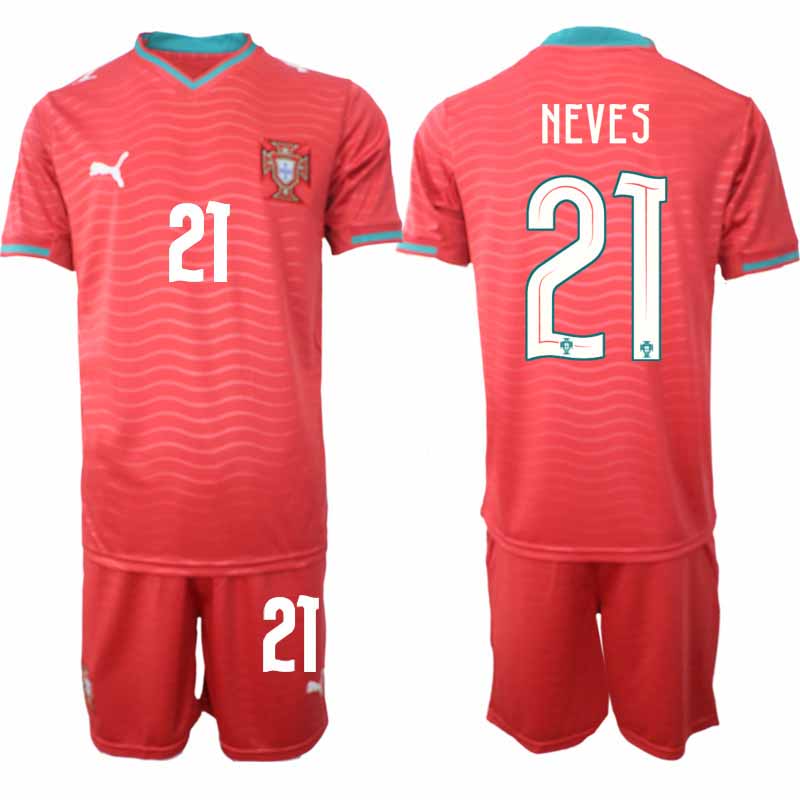 Portugal Hemmaställ VM 2026 Rúben Neves #21 Herr Kortärmad Fotbollströja med Shorts