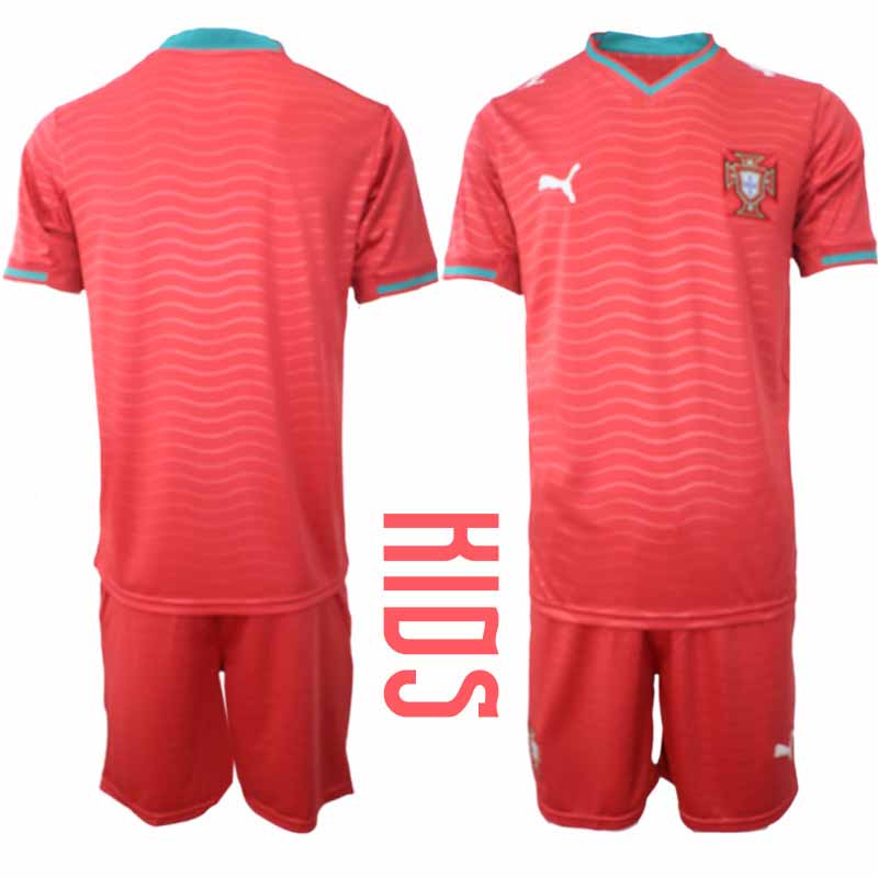Portugal Hemmatröja VM 2026 Barn Kortärmad Fotbollströja Set med Shorts 1 Portugal Hemmatröja VM 2026 Barn Kortärmad Fotbollströja Set med Shorts