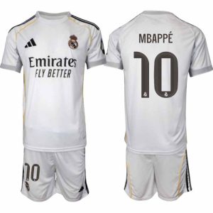 Real Madrid Kylian Mbappé #10 Hemmaställ 2025/26 Herr Fotbollströja med Shorts