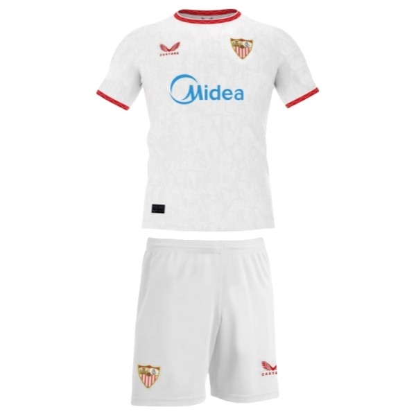 Sevilla FC Hemmaställ Barn 2025/26 – Kortärmad Fotbollströja med Shorts