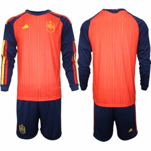 Spanien Herr VM 2026 Hemmaställ Långärmad Fotbollströja med Shorts