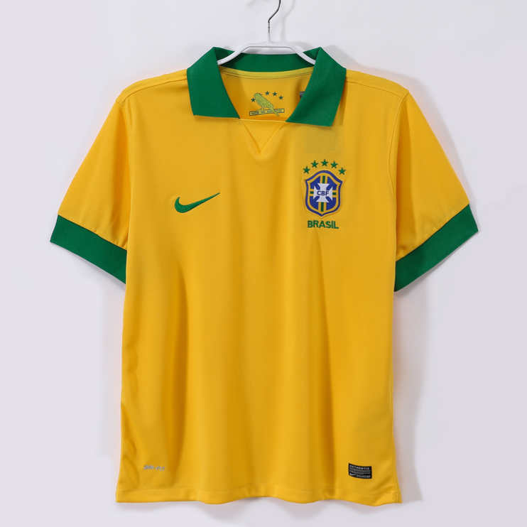 Brasilien 2013 Retro Hemmatröja – Klassisk Gul Fotbollströja 1 Brasilien 2013 Retro Hemmatröja – Klassisk Gul Fotbollströja