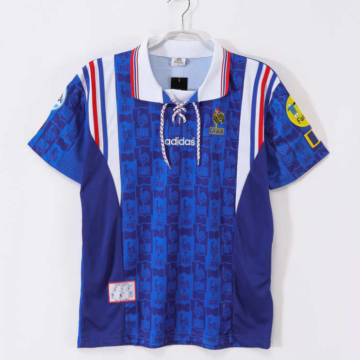 Frankrike 1996 Retro Hemmatröja – Klassisk Fotbollströja 1 Frankrike 1996 Retro Hemmatröja – Klassisk Fotbollströja