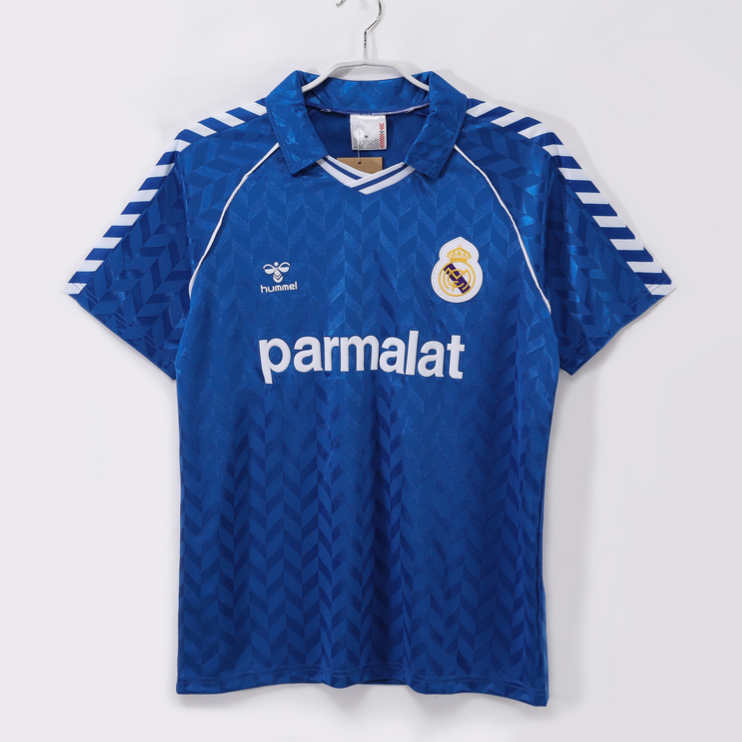 Real Madrid 1986/87 Retro Bortatröja – Klassisk Blå Fotbollströja 1 Real Madrid 1986/87 Retro Bortatröja – Klassisk Blå Fotbollströja