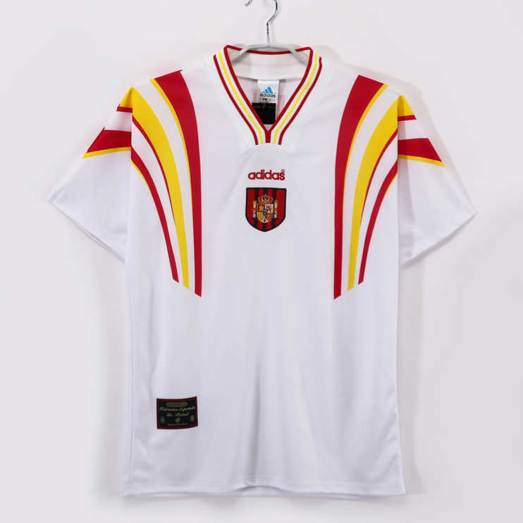 Spanien 1996 Retro Tredjetröja – Klassisk Vit Fotbollströja 1 Spanien 1996 Retro Tredjetröja – Klassisk Vit Fotbollströja