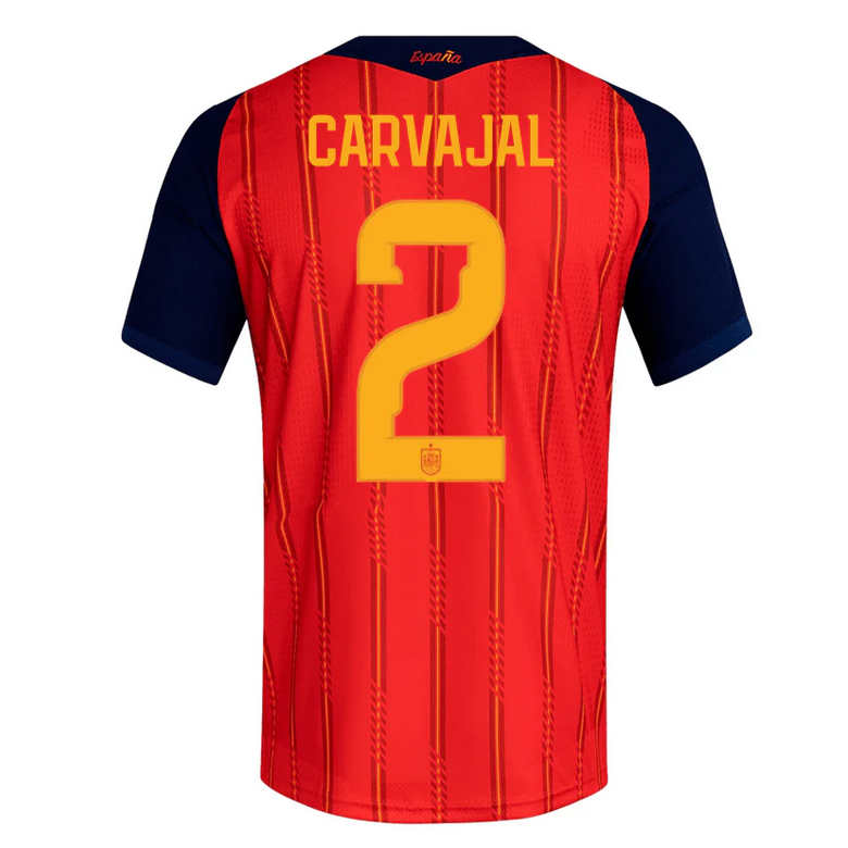 Spanien VM 2026 Hemmatröja Herr – Dani Carvajal #2 Kortärmad Fotbollströja 1 Spanien Hemmatröja VM 2026 Herr – Dani Carvajal #2 Fotbollströja