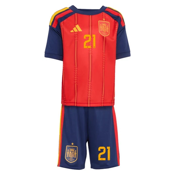 Spanien VM 2026 Hemmaställ Barn – Mikel Oyarzabal #21 Kortärmad Tröja + Shorts-1