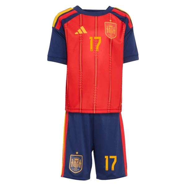Spanien VM 2026 Hemmaställ Barn – Nico Williams #17 Kortärmad Tröja + Shorts 2 Spanien VM 2026 Hemmaställ Barn – Nico Williams #17 Kortärmad Tröja + Shorts