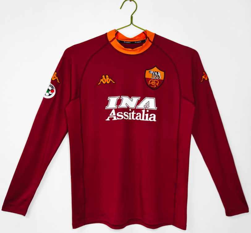 AS Roma 2001/02 Retro Hemmatröja – Klassisk Långärmad Fotbollströja 1 AS Roma 2001/02 Retro Hemmatröja – Klassisk Långärmad Fotbollströja
