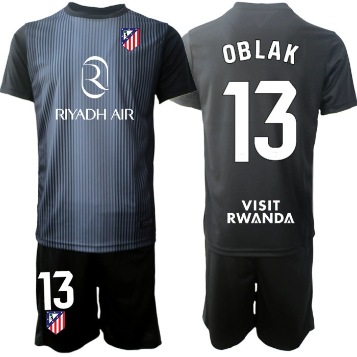 Atlético Madrid Målvaktsställ 2025/26 Herr – Jan Oblak #13 Svart Fotbollströja + Shorts 1 Atlético Madrid Målvaktsställ 2025/26 Herr – Jan Oblak #13 Svart Fotbollströja + Shorts