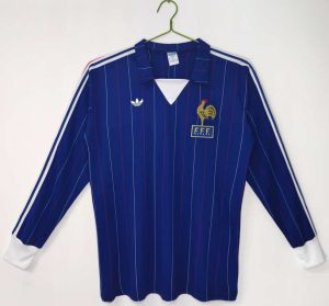 Frankrike 1980/82 Retro Hemmatröja – Klassisk Långärmad Fotbollströja
