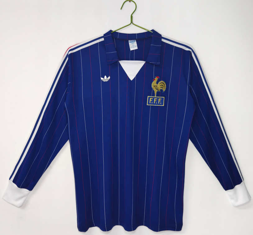 Frankrike 1980/82 Retro Hemmatröja – Klassisk Långärmad Fotbollströja