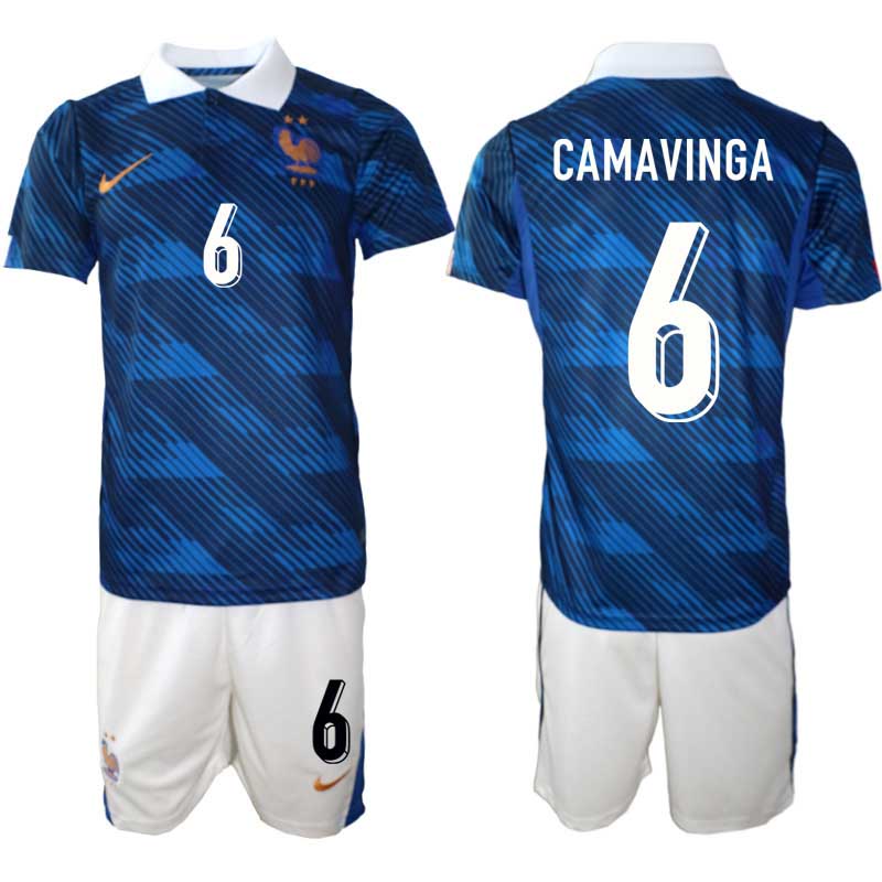 Frankrike Hemmaställ VM 2026 Eduardo Camavinga #6 Herr – Fotbollströja + Shorts 1 Frankrike Hemmaställ VM 2026 Eduardo Camavinga #6 Herr – Fotbollströja + Shorts