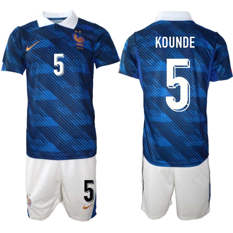 Frankrike Hemmaställ VM 2026 Jules Koundé #5 Herr – Fotbollströja + Shorts 1 Frankrike Hemmaställ VM 2026 Jules Koundé #5 Herr – Fotbollströja + Shorts