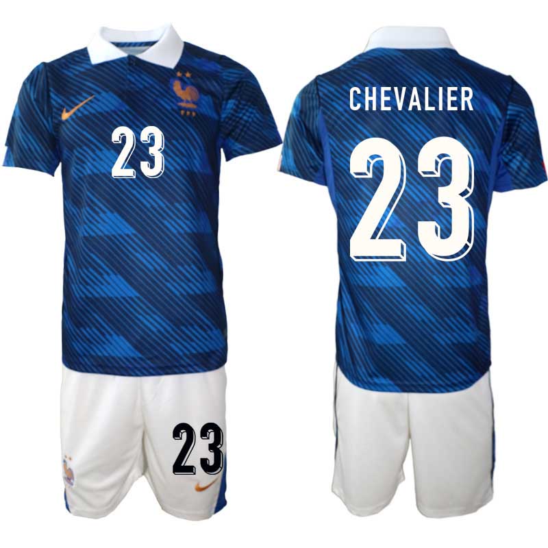 Frankrike Hemmaställ VM 2026 Lucas Chevalier #23 Herr – Fotbollströja + Shorts 1 Frankrike Hemmaställ VM 2026 Lucas Chevalier #23 Herr – Fotbollströja + Shorts