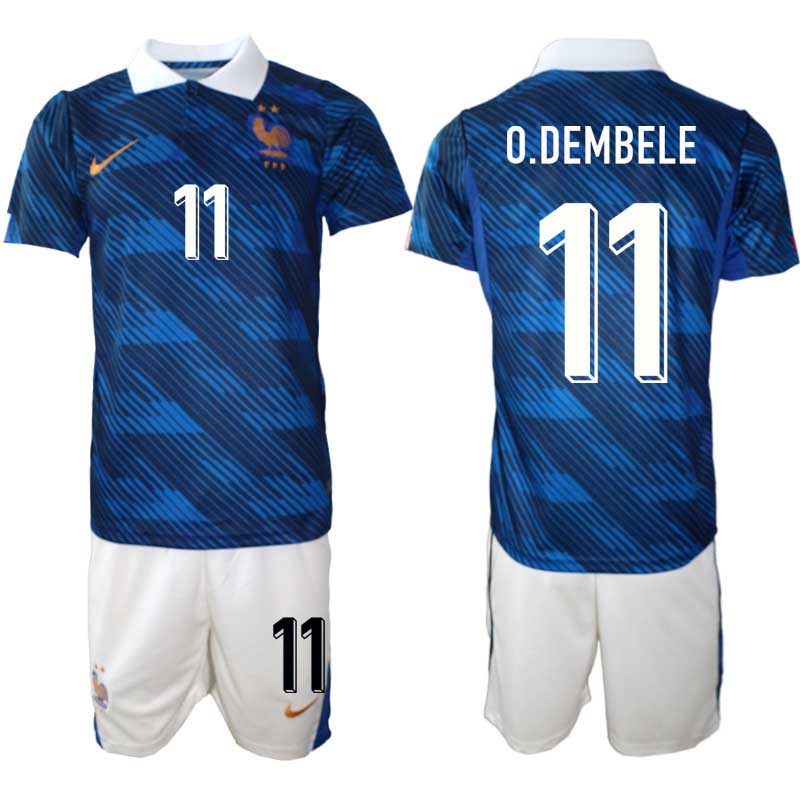 Frankrike Hemmaställ VM 2026 Ousmane Dembélé #11 Herr – Fotbollströja + Shorts 1 Frankrike Hemmaställ VM 2026 Ousmane Dembélé #11 Herr – Fotbollströja + Shorts