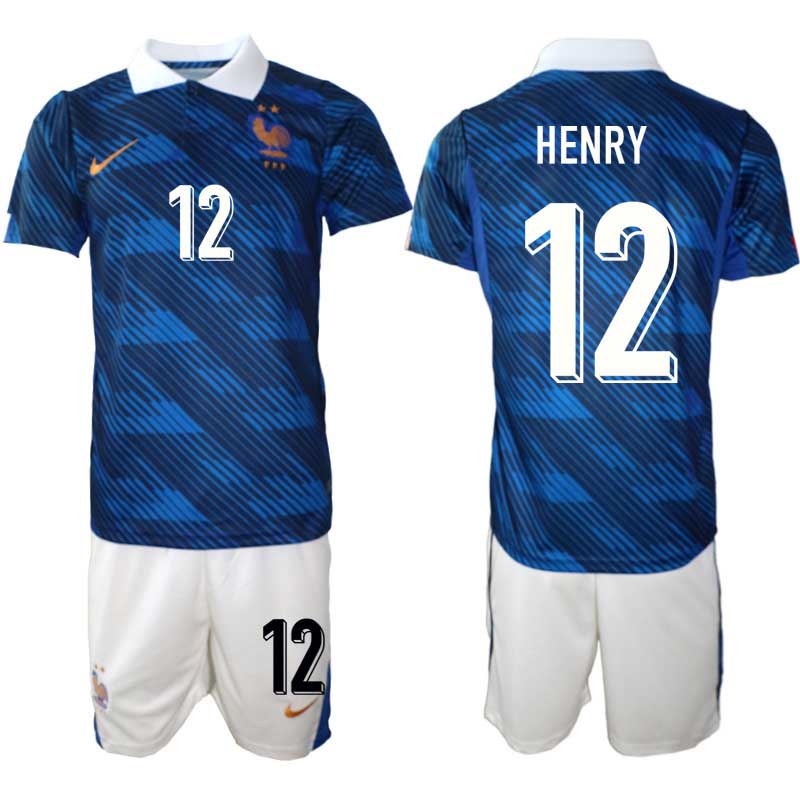 Frankrike Hemmaställ VM 2026 Thierry Henry #12 Herr – Fotbollströja + Shorts 1 Frankrike Hemmaställ VM 2026 Thierry Henry #12 Herr – Fotbollströja + Shorts