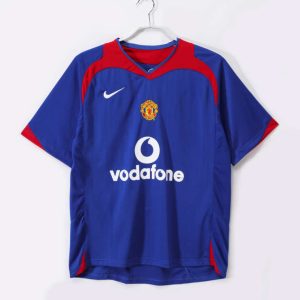 Manchester United 2005/06 Retro Bortatröja Blå – Klassisk Fotbollströja Herr