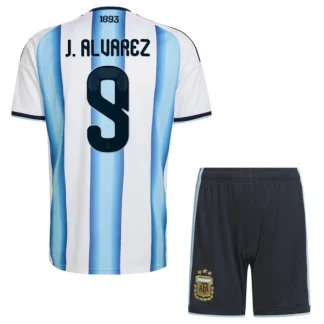 Argentina Hemmaställ VM 2026 Barn – Julián Álvarez #9 Fotbollströja