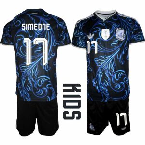 Argentina VM 2026 Bortatröja Barn – Giuliano Simeone #17 Fotbollströja och Shorts Set
