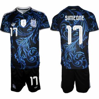 Argentina VM 2026 Bortatröja Herr – Giuliano Simeone #17 Fotbollströja och Shorts Set