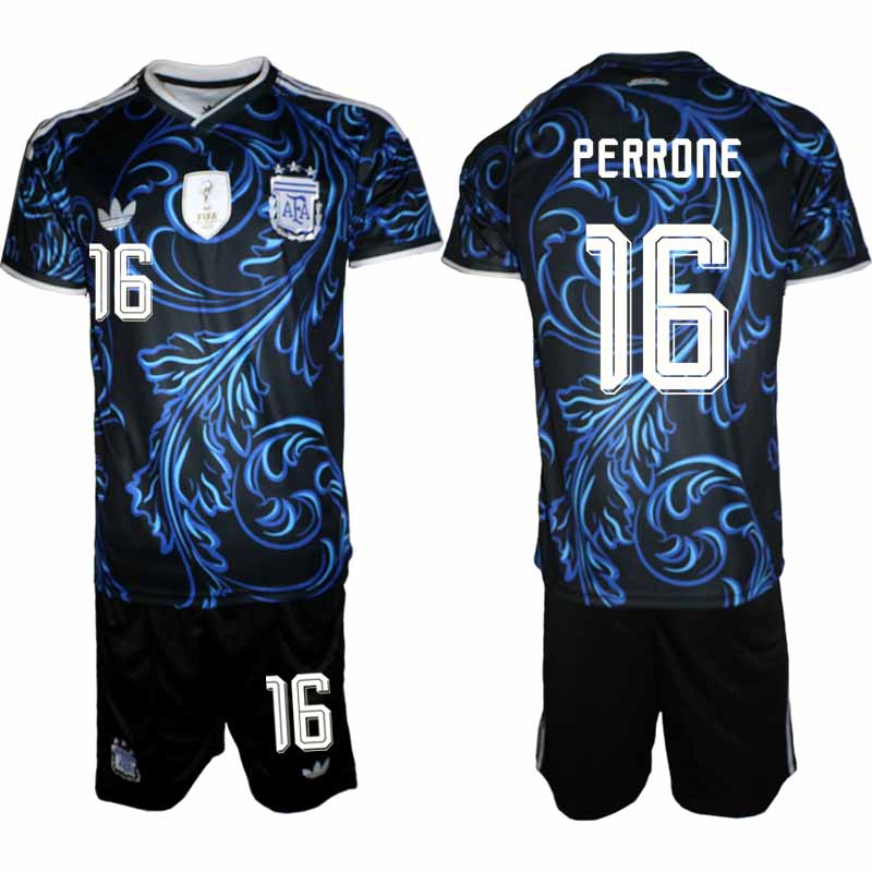 Argentina VM 2026 Bortatröja Herr – Máximo Perrone #16 Fotbollströja och Shorts Set