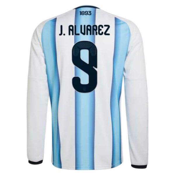 Argentina VM 2026 Hemmatröja Herr – Julián Alvarez #9 Långärmad Fotbollströja 1 Argentina VM 2026 Hemmatröja Herr – Julián Alvarez #9 Långärmad Fotbollströja