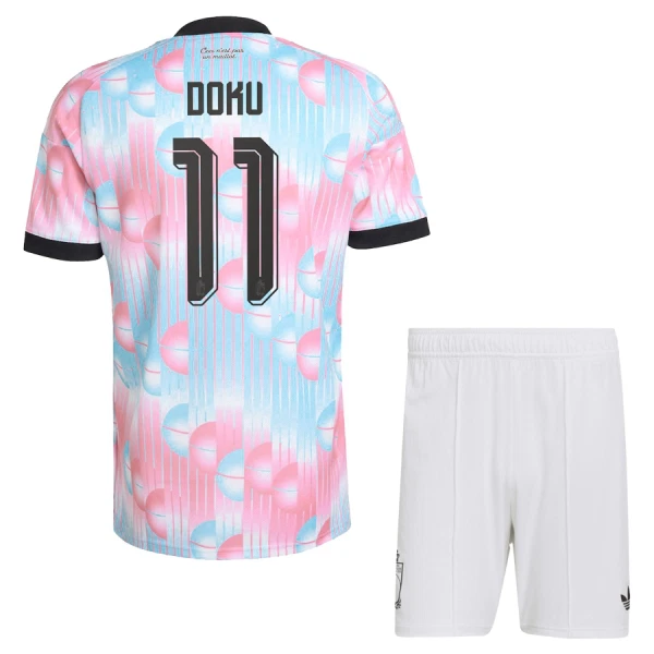 Belgien Bortaställ VM 2026 Barn – Jérémy Doku #11 Fotbollströja