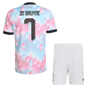 Belgien Bortaställ VM 2026 Barn – Kevin De Bruyne #7 Fotbollströja