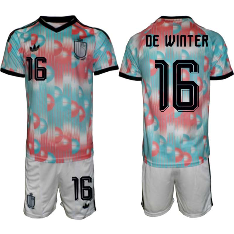 Belgien VM 2026 Bortatröja Herr – Koni De Winter #16 Fotbollströja och Shorts Set 1 Belgien VM 2026 Bortatröja Herr – Koni De Winter #16 Fotbollströja och Shorts Set