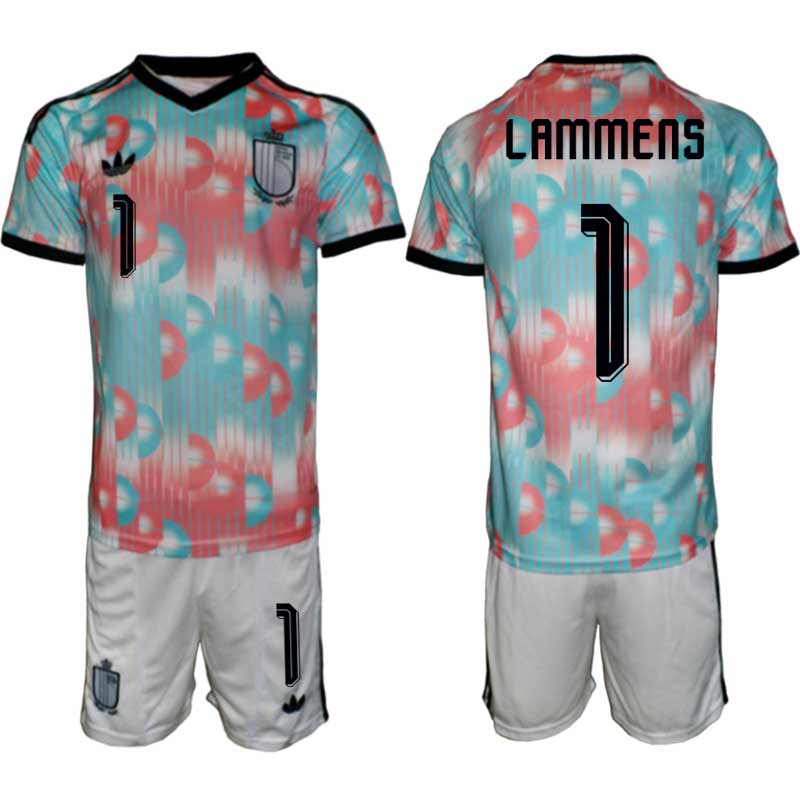 Belgien VM 2026 Bortatröja Herr – Senne Lammens #1 Fotbollströja och Shorts Set 1 Belgien VM 2026 Bortatröja Herr – Senne Lammens #1 Fotbollströja och Shorts Set