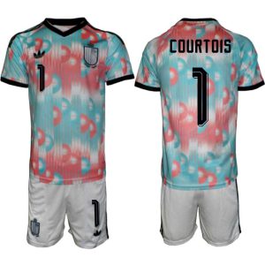 Belgien VM 2026 Bortatröja Herr – Thibaut Courtois #1 Fotbollströja och Shorts Set